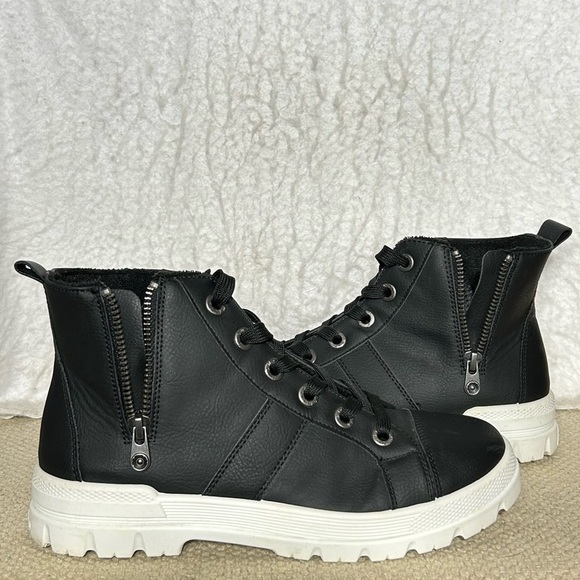 Blowfish Womens Black Malibu Rockstar Baddie Mid Top Sneakers Boots Shoes SZ 7 - Picture 3 of 12